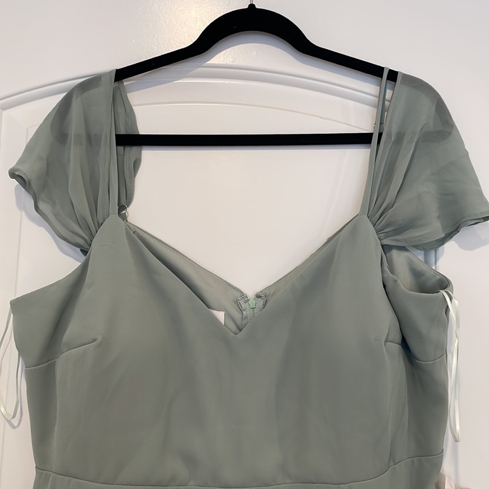 NWT Birdy Grey Devin Convertible Chiffon Dress Sage Plus Sz 1X - Picture 7 of 15